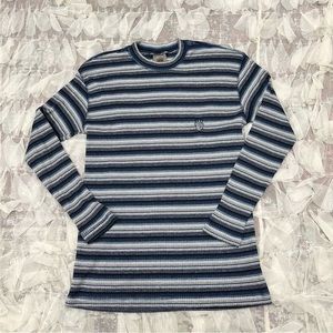 JNCO Blue and White Striped Long Sleeve Tee